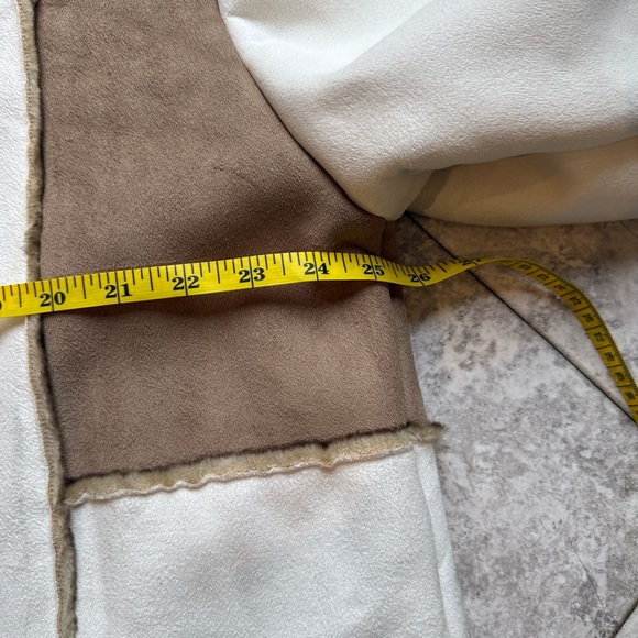 Royal Prestige Unisex Faux Suede Pimp Coat Patchwork Long Coat in Brown Cream - Picture 5 of 11